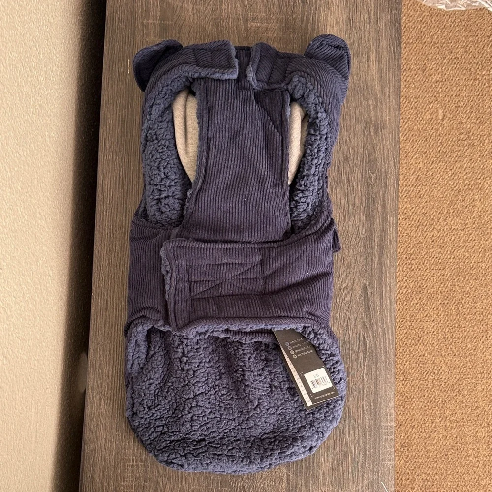 Blue Corduroy Dog Jacket Size Large 16’-19’